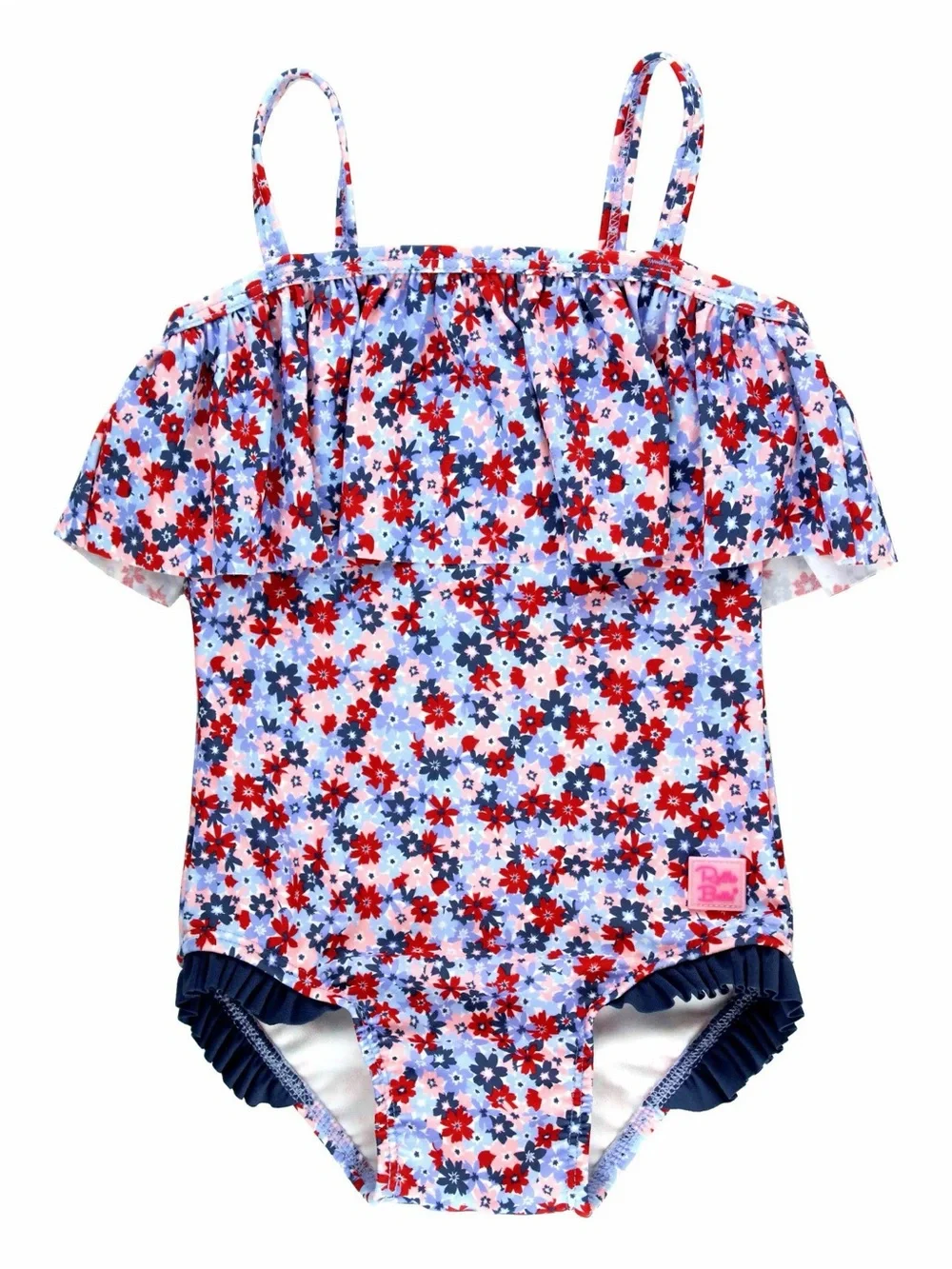 Ruffle Butts Red, White and Bloom One Piece Swimsuit